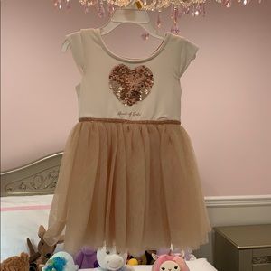 Dress with flip sequins heart